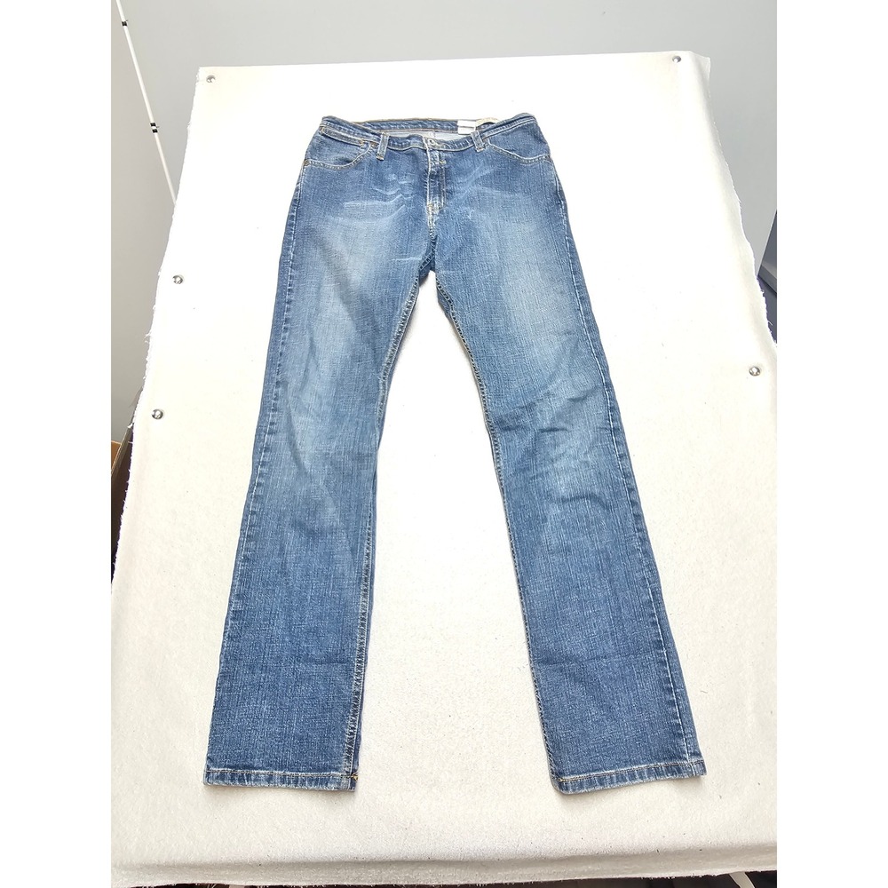 Levis Red Tab Straight Leg Jeans Medium Wash Blue Cotton Lycra 29JR M 6916